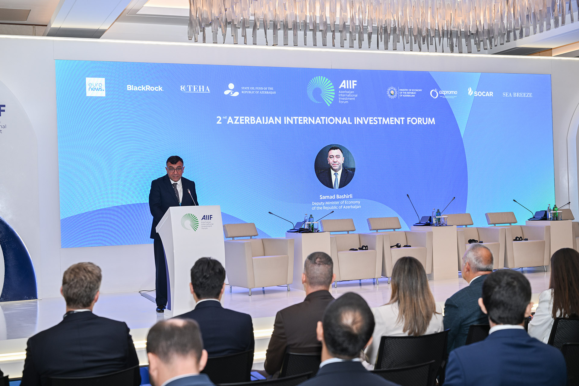 Agentliyin sədri Elnur Bağırov II Azərbaycan Beynəlxalq İnvestisiya Forumunun “Sənaye platformaları və azad iqtisadi zonalar: Azərbaycan regional istehsal mərkəzi kimi” adlı panel sessiyasında çıxış edib